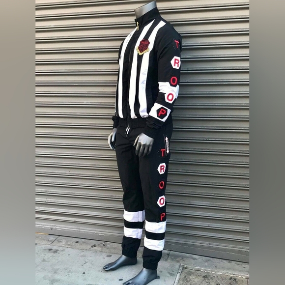 Men's Troop Black | White Windbreaker Tracksuit NWT - Picture 2 of 3